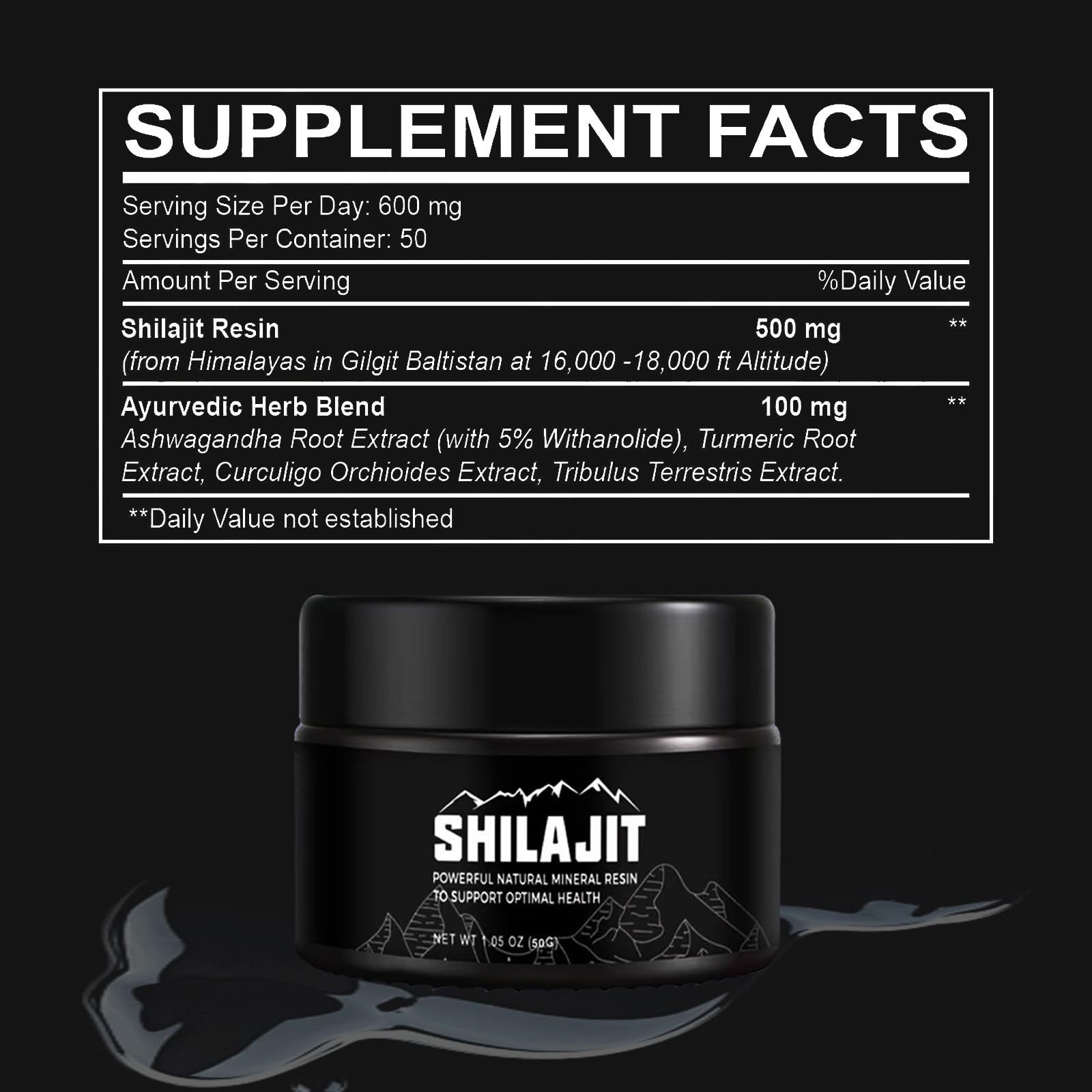 Shilajit 30G Ren Himalayansk Shilajit-harts med sked med 85+ spårmineraler och fulvosyra