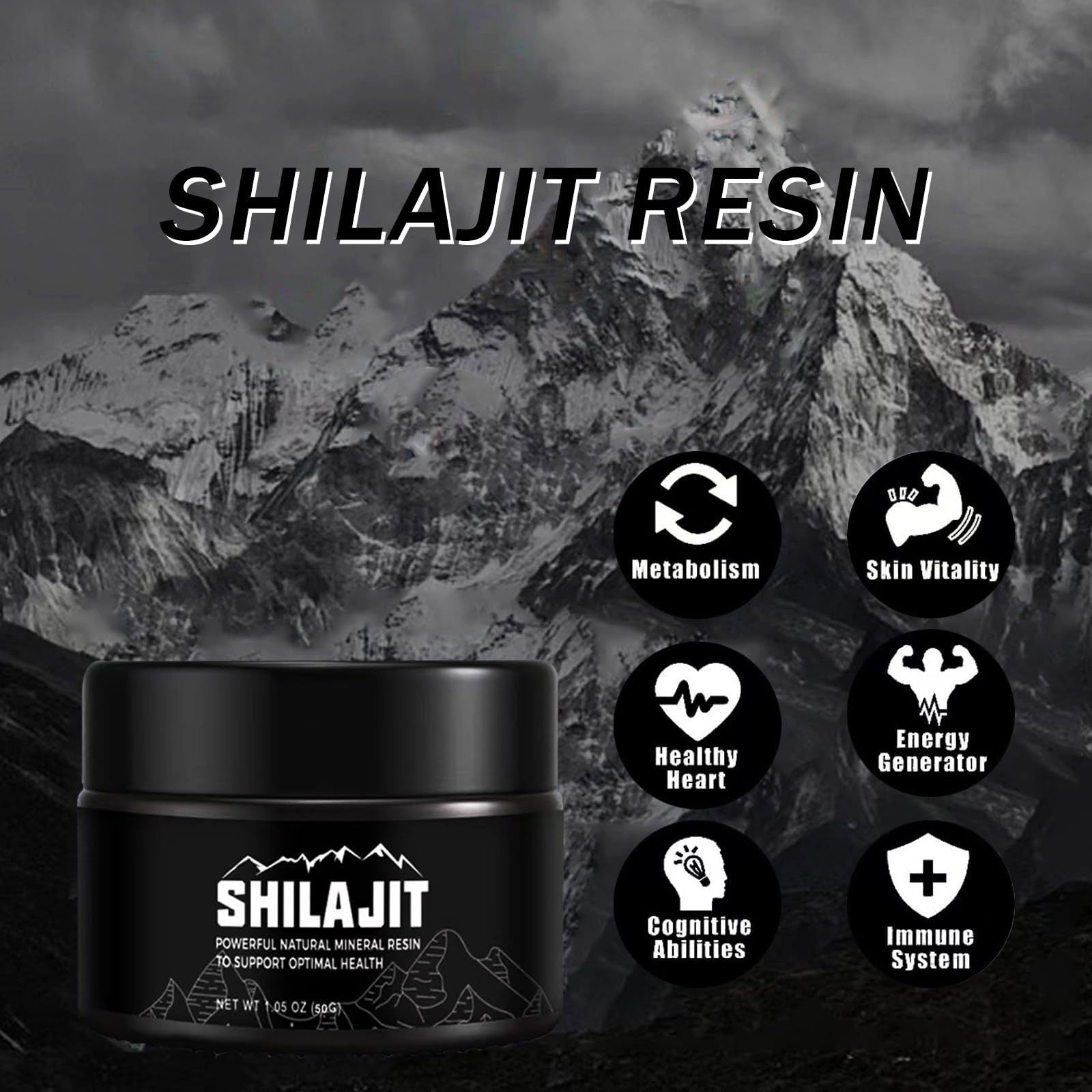 Shilajit 30G Ren Himalayansk Shilajit-harts med sked med 85+ spårmineraler och fulvosyra